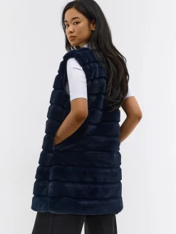 GATE Długa kamizelka z imitacji futra| Kurtki I Płaszcze·Kamizelki|Kurtki I Płaszcze·Pikowana Kurtka