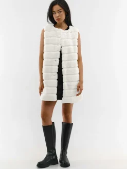 GATE Długa kamizelka z imitacji futra| Kurtki I Płaszcze·Kamizelki|Kurtki I Płaszcze·Pikowana Kurtka