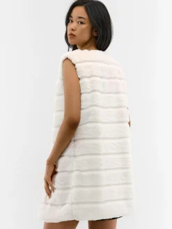 GATE Długa kamizelka z imitacji futra| Kurtki I Płaszcze·Kamizelki|Kurtki I Płaszcze·Pikowana Kurtka