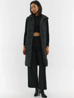 GATE Długa kamizelka z kapturem| Kurtki I Płaszcze·Kamizelki|Kurtki I Płaszcze·Pikowana Kurtka