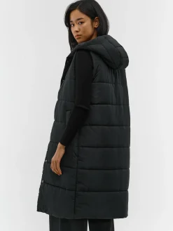 GATE Długa kamizelka z kapturem| Kurtki I Płaszcze·Kamizelki|Kurtki I Płaszcze·Pikowana Kurtka