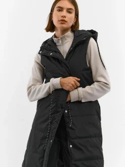 GATE Długa kamizelka z kapturem| Kurtki I Płaszcze·Kamizelki|Kurtki I Płaszcze·Pikowana Kurtka