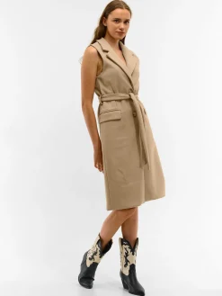 GATE Długa kamizelka z paskiem| Kurtki I Płaszcze·Kamizelki