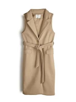 GATE Długa kamizelka z paskiem| Kurtki I Płaszcze·Kamizelki