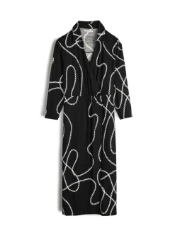 GATE Długa kopertowa sukienka z nadrukiem| Kategorie·Sukienki