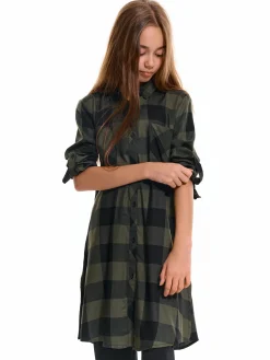 GATE Długa koszula w kratę|Dzieci Dziewczynki·Bluzki I Koszule