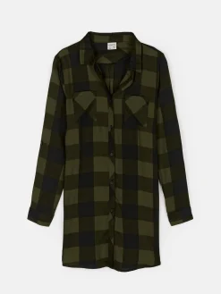 GATE Długa koszula w kratę|Dzieci Dziewczynki·Bluzki I Koszule