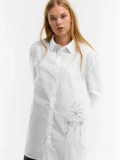 GATE Długa koszula z nadrukiem|Damskie Koszulki I Topy·Koszule Damskie