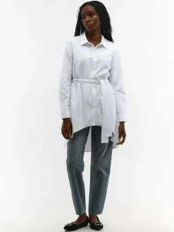 GATE Długa koszula z paskiem|Damskie Koszulki I Topy·Koszule Damskie