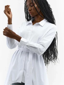 GATE Długa koszula z paskiem|Damskie Koszulki I Topy·Koszule Damskie