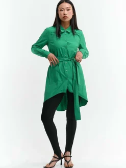 GATE Długa koszula z paskiem|Damskie Koszulki I Topy·Koszule Damskie