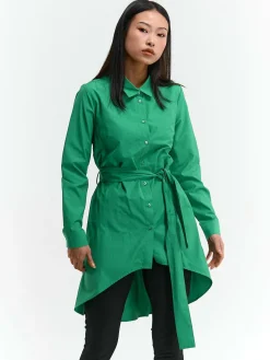 GATE Długa koszula z paskiem|Damskie Koszulki I Topy·Koszule Damskie