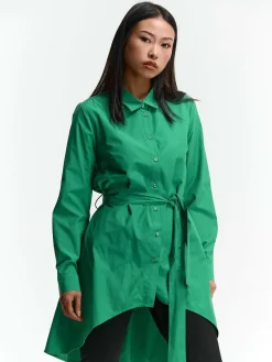 GATE Długa koszula z paskiem|Damskie Koszulki I Topy·Koszule Damskie