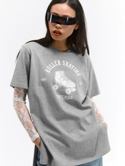 GATE Długa koszulka z nadrukiem| Koszulki I Topy·Koszulki|Koszulki I Topy·Koszulki Z Nadrukiem