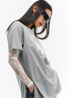 GATE Długa koszulka z nadrukiem| Koszulki I Topy·Koszulki|Koszulki I Topy·Koszulki Z Nadrukiem