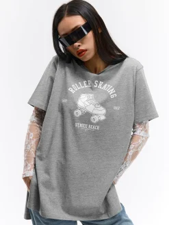 GATE Długa koszulka z nadrukiem| Koszulki I Topy·Koszulki|Koszulki I Topy·Koszulki Z Nadrukiem