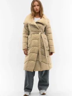 GATE Długa kurtka zimowa z paskiem| Kurtki I Płaszcze·Kurtki Zimowe|Kurtki I Płaszcze·Pikowana Kurtka