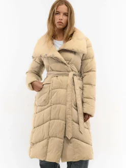 GATE Długa kurtka zimowa z paskiem| Kurtki I Płaszcze·Kurtki Zimowe|Kurtki I Płaszcze·Pikowana Kurtka