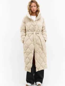 GATE Długa kurtka zimowa z paskiem| Kurtki I Płaszcze·Kurtki Zimowe|Kurtki I Płaszcze·Pikowana Kurtka