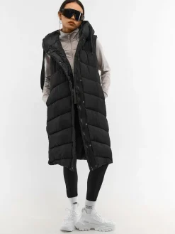 GATE Długa pikowana kamizelka z kapturem| Kurtki I Płaszcze·Kamizelki|Kurtki I Płaszcze·Pikowana Kurtka