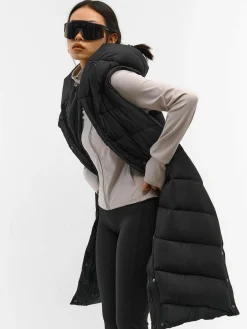 GATE Długa pikowana kamizelka z kapturem| Kurtki I Płaszcze·Kamizelki|Kurtki I Płaszcze·Pikowana Kurtka