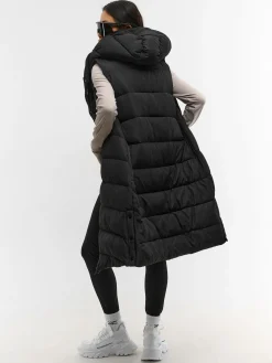 GATE Długa pikowana kamizelka z kapturem| Kurtki I Płaszcze·Kamizelki|Kurtki I Płaszcze·Pikowana Kurtka