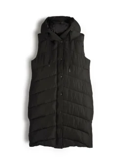 GATE Długa pikowana kamizelka z kapturem| Kurtki I Płaszcze·Kamizelki|Kurtki I Płaszcze·Pikowana Kurtka