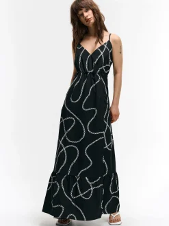 GATE Długa sukienka bez ramiączek z nadrukiem| Kategorie·Sukienki