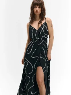 GATE Długa sukienka bez ramiączek z nadrukiem| Kategorie·Sukienki