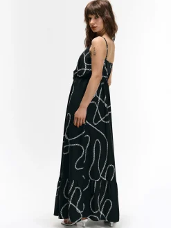 GATE Długa sukienka bez ramiączek z nadrukiem| Kategorie·Sukienki