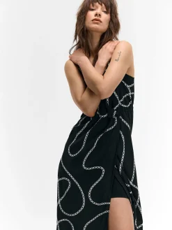 GATE Długa sukienka bez ramiączek z nadrukiem| Kategorie·Sukienki