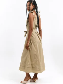GATE Długa sukienka bez ramiączek z paskiem| Kategorie·Sukienki