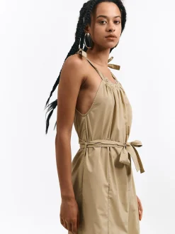 GATE Długa sukienka bez ramiączek z paskiem| Kategorie·Sukienki