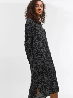 GATE Długa sukienka koszulowa z nadrukiem| Kategorie·Sukienki