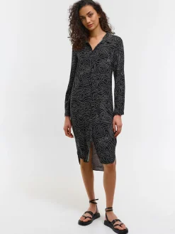 GATE Długa sukienka koszulowa z nadrukiem| Kategorie·Sukienki