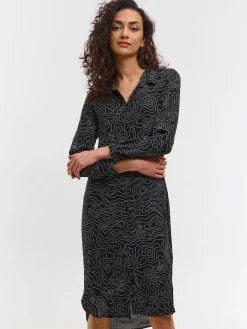 GATE Długa sukienka koszulowa z nadrukiem| Kategorie·Sukienki