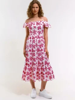 GATE Długa sukienka w kwiaty| Kategorie·Sukienki