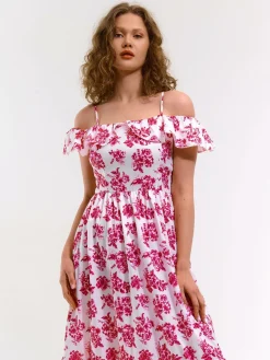 GATE Długa sukienka w kwiaty| Kategorie·Sukienki