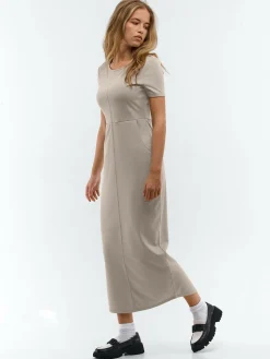 GATE Długa sukienka z krótkim rękawem| Kategorie·Sukienki