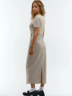 GATE Długa sukienka z krótkim rękawem| Kategorie·Sukienki