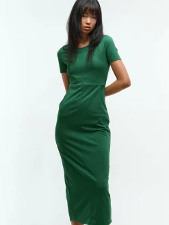 GATE Długa sukienka z krótkim rękawem| Kategorie·Sukienki