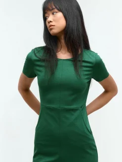 GATE Długa sukienka z krótkim rękawem| Kategorie·Sukienki