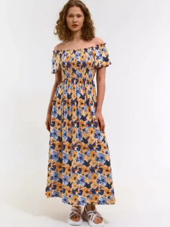 GATE Długa sukienka z nadrukiem kwiatowym| Kategorie·Sukienki