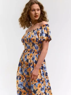 GATE Długa sukienka z nadrukiem kwiatowym| Kategorie·Sukienki