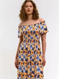 GATE Długa sukienka z nadrukiem kwiatowym| Kategorie·Sukienki