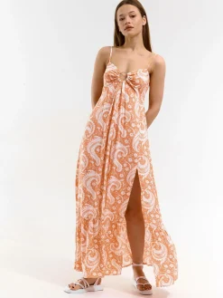 GATE Długa sukienka z wiskozy| Kategorie·Sukienki