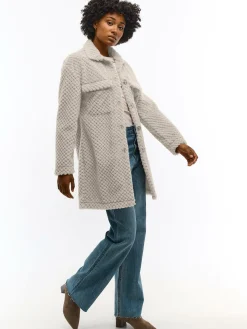 GATE Długi płaszcz wykonany z imitacji futra| Kurtki I Płaszcze·Płaszcze|Kurtki I Płaszcze·Pikowana Kurtka