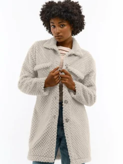 GATE Długi płaszcz wykonany z imitacji futra| Kurtki I Płaszcze·Płaszcze|Kurtki I Płaszcze·Pikowana Kurtka