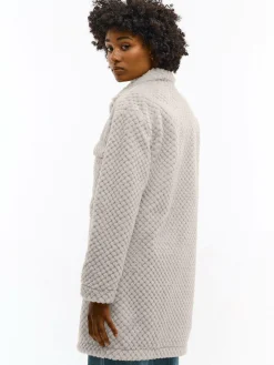 GATE Długi płaszcz wykonany z imitacji futra| Kurtki I Płaszcze·Płaszcze|Kurtki I Płaszcze·Pikowana Kurtka