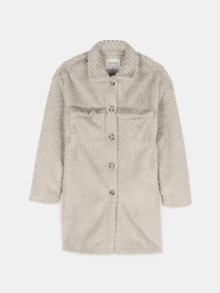 GATE Długi płaszcz wykonany z imitacji futra| Kurtki I Płaszcze·Płaszcze|Kurtki I Płaszcze·Pikowana Kurtka